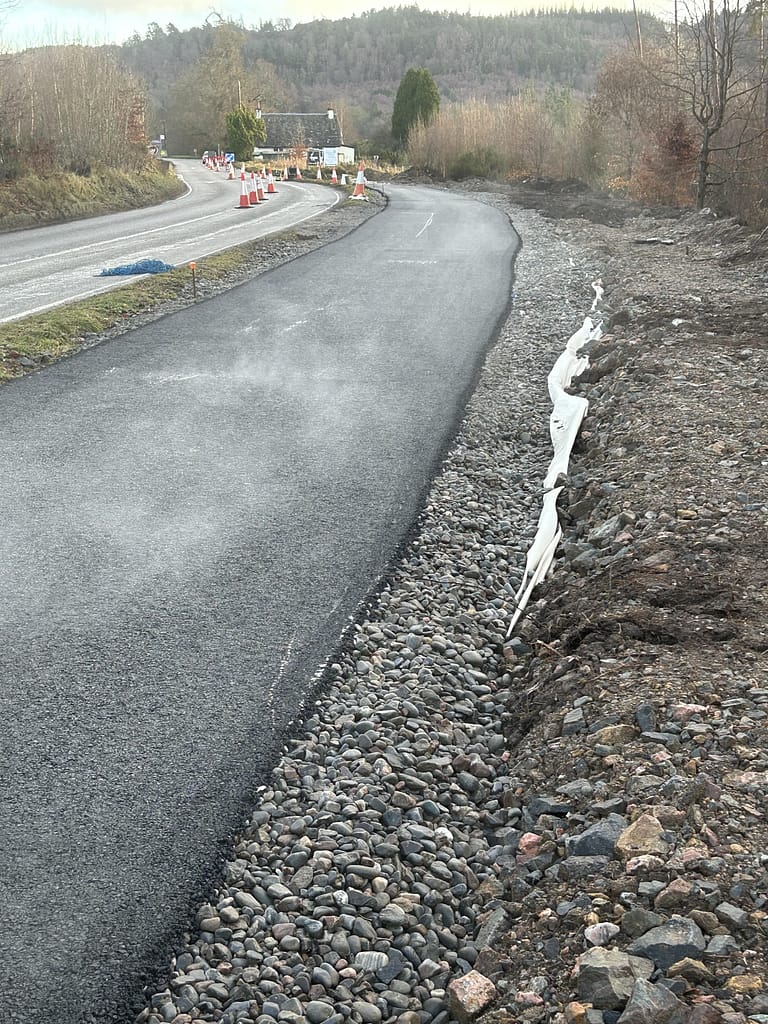 Tarmac surface of cycle track completed by Noble Surfacing